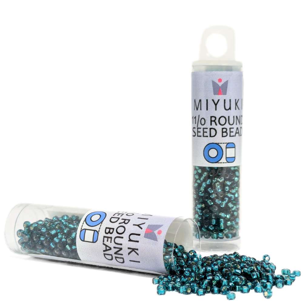 Miyuki Seed Tube 11/0 "Silver Lined Teal" Color 1424