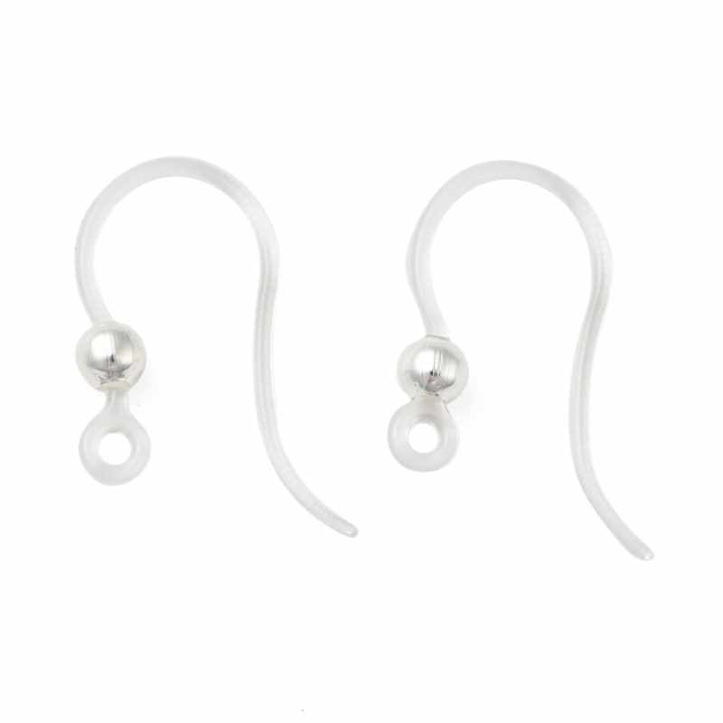 2x Gancho Hippie Resina 16x12mm Acero inox antialérgico Plateado -  - Crystaldreams Abalorios