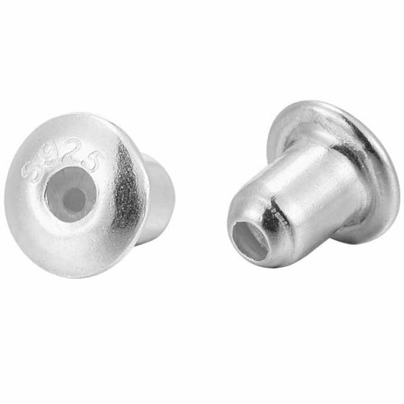 2x Trasera de plata de ley 925 4x3mm para pines de 0,8mm -  - Crystaldreams Abalorios