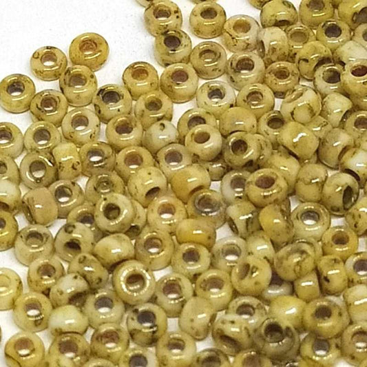 6/0 MIYUKI - rocalla - Opaque Picasso Yellow - 1gr. 4512  - Miyukilandia