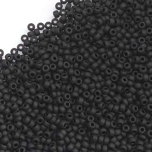 8/0 MIYUKI - rocalla - Black Opaque Frost - 1gr.  - Miyukilandia