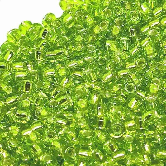 8/0 MIYUKI - rocalla - Chartreuse Silver Lined - 1gr.  - Miyukilandia