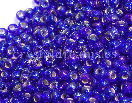 8/0 MIYUKI - rocalla - Cobalt AB Silver Lined - 1gr.  - Miyukilandia