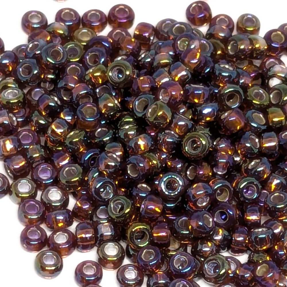 8/0 MIYUKI - rocalla - Dark Topaz AB Silver Lined - 1gr.  - Miyukilandia