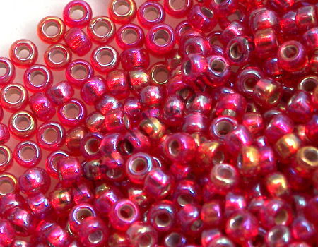 8/0 MIYUKI - rocalla - Flame Red AB Silver Lined - 1gr.  - Miyukilandia