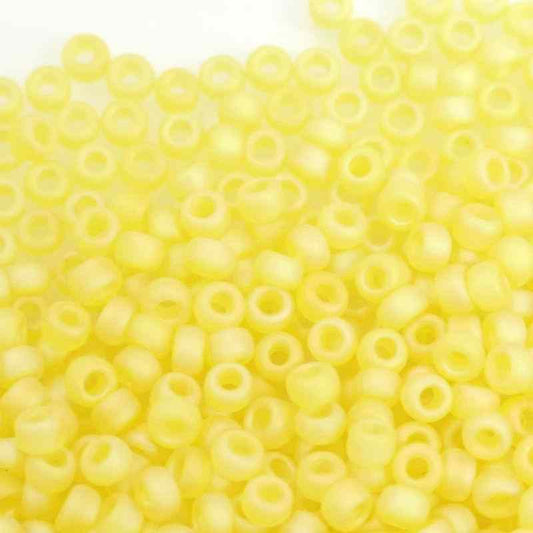 8/0 MIYUKI - rocalla - Matte Frosted Trasparent Yellow AB - 1gr.  - Miyukilandia