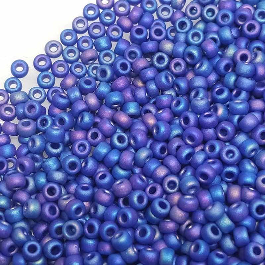 8/0 MIYUKI - rocalla - Matte Opaque Cobalt AB - 1gr.  - Miyukilandia