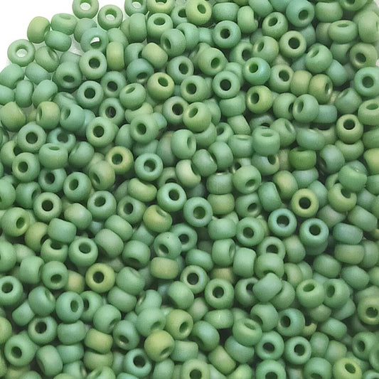 8/0 MIYUKI - rocalla - Matte Opaque Green AB - 1gr.  - Miyukilandia