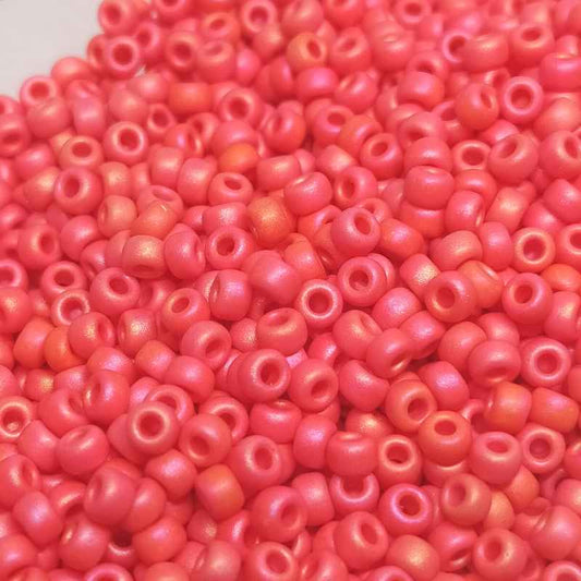 8/0 MIYUKI rocalla 407fr - Matte Opaque Vermillon Red - 1gr.  - Miyukilandia