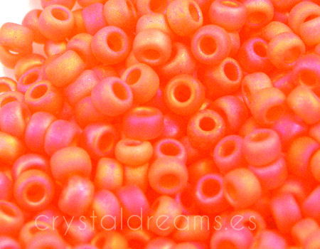 8/0 MIYUKI - rocalla - Matte Trasparent Orange AB - 1gr.  - Miyukilandia