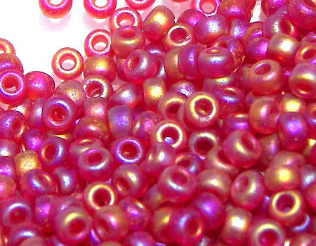 8/0 MIYUKI - rocalla - Matte Trasparent Ruby AB - 1gr. 141FR  - Miyukilandia