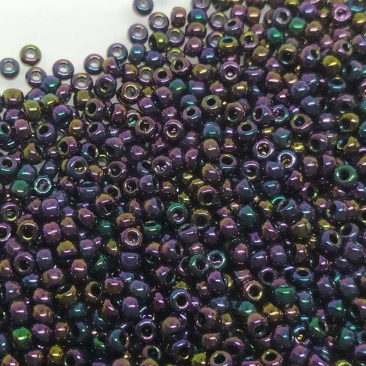 8/0 MIYUKI - rocalla - Metallic Dark Plum Iris - 1gr. - 454  - Miyukilandia