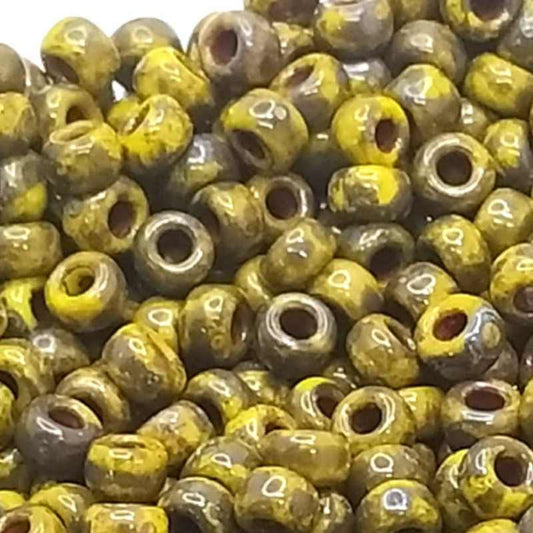 8/0 MIYUKI - rocalla - Picasso Chartreuse Dark Yellow 1gr - 4519  - Miyukilandia