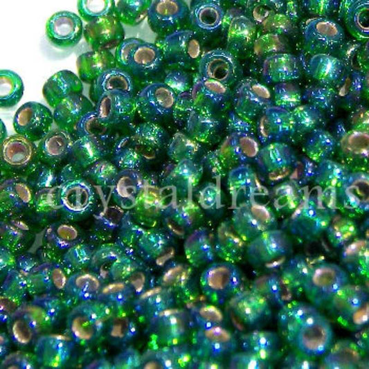 8/0 MIYUKI - rocalla - Silver Lined Green AB - 1gr.  - Miyukilandia