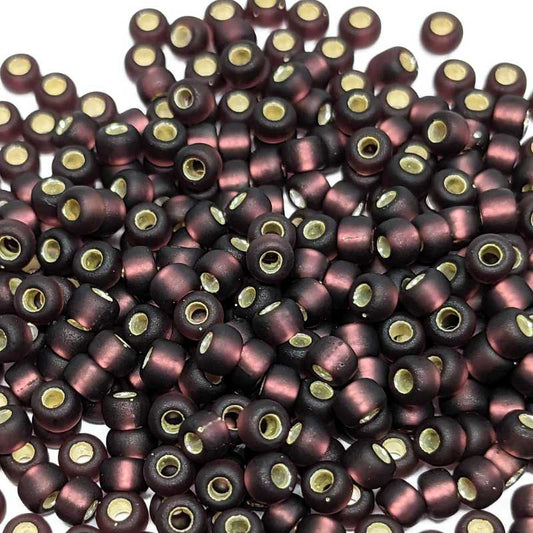 8/0 MIYUKI - rocalla - Smoky Dark Amethyst Silver Lined - 1gr.  - Miyukilandia