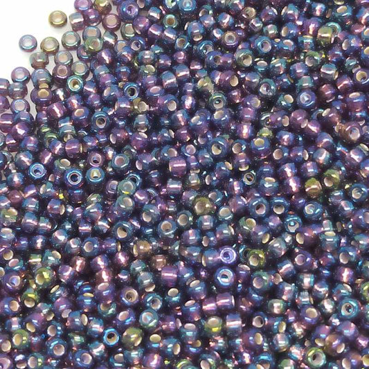 8/0 MIYUKI - rocalla DarkSmoky Amethyst AB Silver Lined - 1gr.  - Miyukilandia