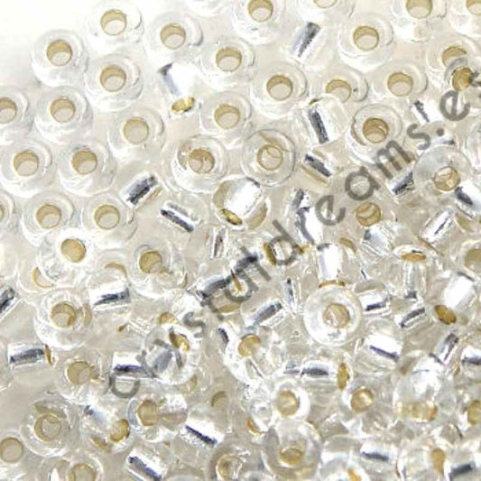 8/0 MIYUKI - rocallas - Crystal Silver Lined - 1gr.  - Miyukilandia