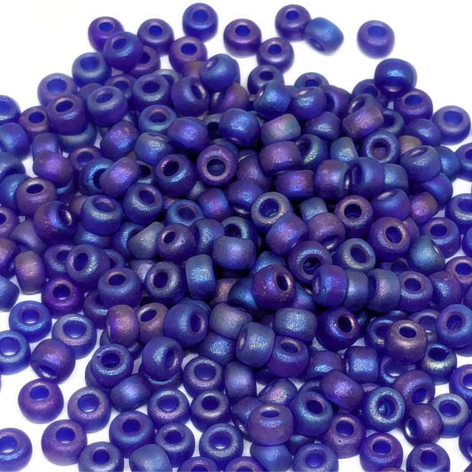 8/0 MIYUKI rocalla 0151FR - Matte Cobalt AB - 1gr.  - Miyukilandia