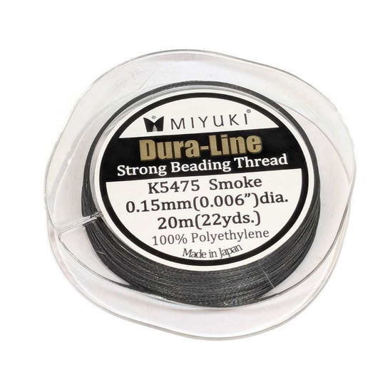 Bobina 20 metros hilo Dura-Line Smoke 0,15mm  100% MIYUKI  - Miyukilandia