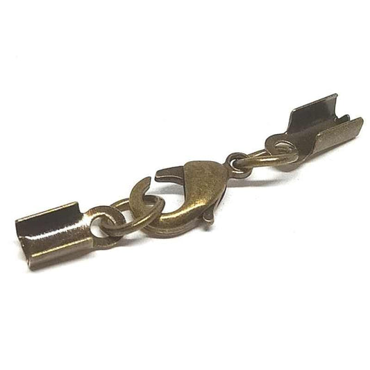 Cierre Bronce Mosqueton 32mm Terminal x cuerdas de hasta 2,5mm  - Miyukilandia