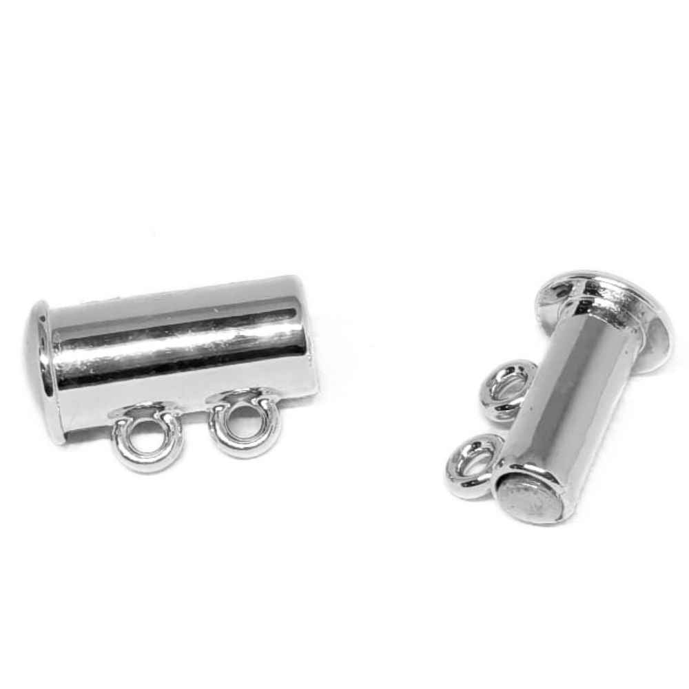 Cierre Magnetico - 4 anillas - 16x10x7mm - Platinum -  