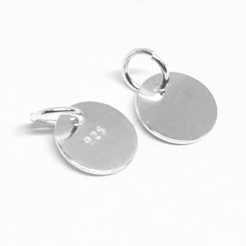 Colgantes plata de ley 925 dijes redondos planos 8x0,6mm -  - Crystaldreams Abalorios