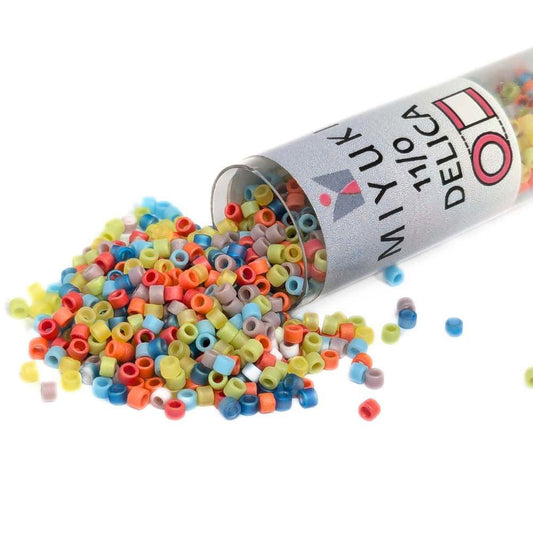 DB-MIX43 Tubo Miyuki Delica 11/0 Matte Rainbow Mix 7,2gr  - Miyukilandia