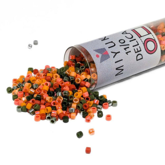 DB-MIX9008 Tubo Miyuki Delica 11/0 Pumpkin Patch Mix 7,2gr  - Miyukilandia