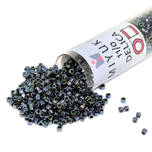 DB0006 Tubo Miyuki Delica 11/0 Gunmetal Iris 7,2gr.  - Miyukilandia