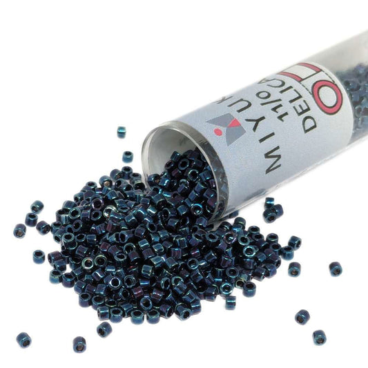 DB0025 Tubo Miyuki Delica 11/0 Metallic Blue Iris 7,2gr  - Miyukilandia