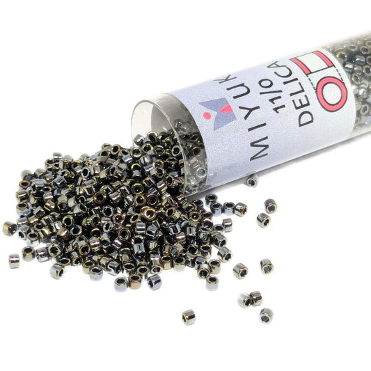 DB0026 Tubo Miyuki Delica 11/0 Metallic Dark Steel 7,2gr  - Miyukilandia