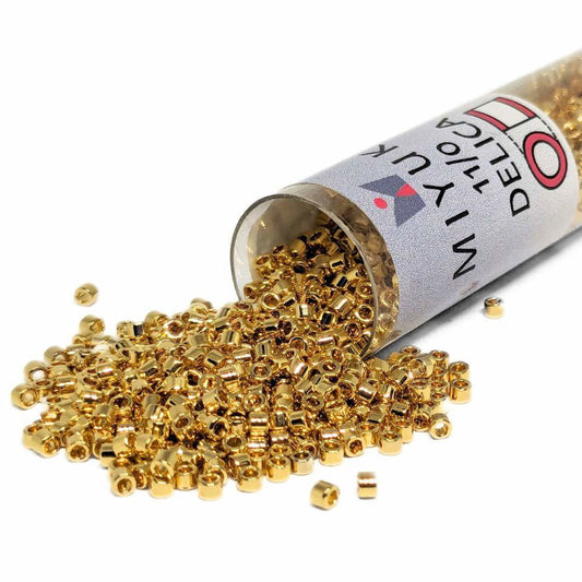 DB0031 Tubo Miyuki Delica 11/0 Gold Plated 24Kt 7,2gr  - Miyukilandia