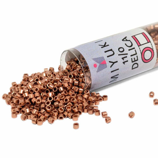 DB0040 Tubo Miyuki Delica 11/0 Bright Copper Plated 7,2gr  - Miyukilandia