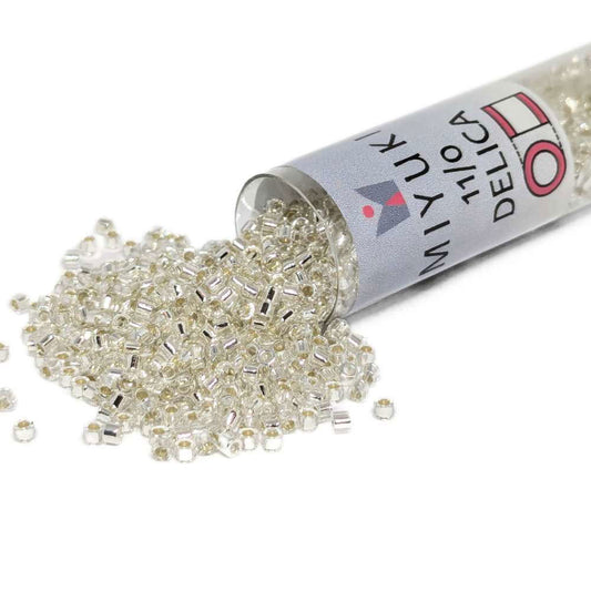DB0041 Tubo Miyuki Delica 11/0 Silver Lined Crystal 7,2gr  - Miyukilandia