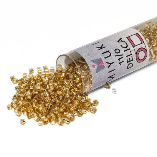 DB0042 Tubo Miyuki Delica 11/0 Silver Lined Gold 7,2gr  - Miyukilandia