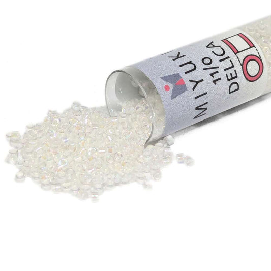 DB0052 Tubo Miyuki Delica 11/0 Off White AB 7,2gr  - Miyukilandia