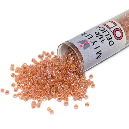 DB0054 Tubo Miyuki Delica 11/0 Lined Peach AB 7,2gr  - Miyukilandia