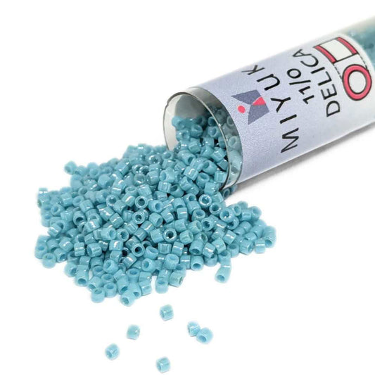 DB0217 Tubo Miyuki Delica 11/0 Opaque Light Aqua Luster 7,2gr  - Miyukilandia