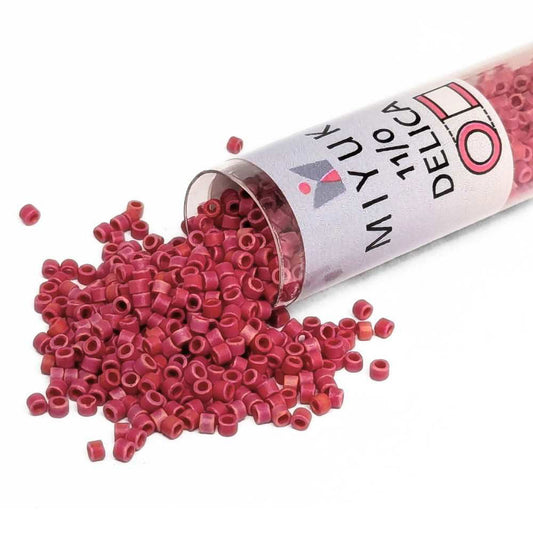 DB0362 Tubo Miyuki Delica 11/0 Matte Red 7,2gr  - Miyukilandia