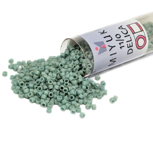 DB0374 Tubo Miyuki Delica 11/0 Matte Opaque Seafoam Luster 7,2gr  - Miyukilandia