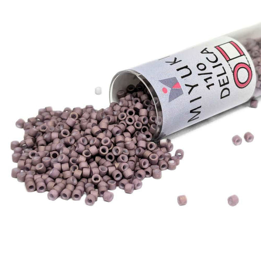 DB0379 Tubo Miyuki Delica 11/0 Matte Metllic Old Rose 7,2gr  - Miyukilandia