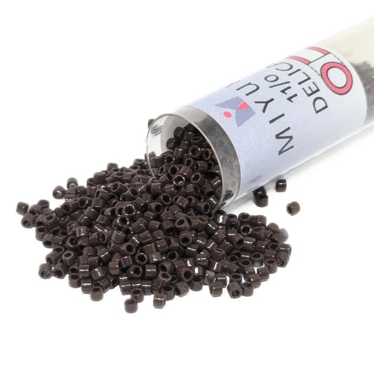 DB0734 Tubo Miyuki Delica 11/0 Opaque Chocolate Brown 7,2gr  - Miyukilandia