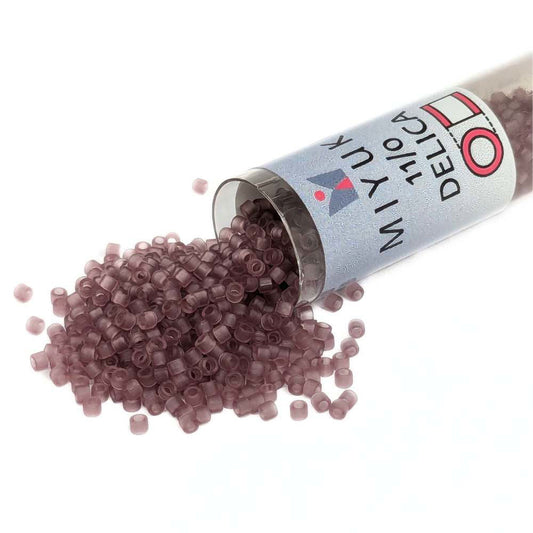DB0765 Tubo Miyuki Delica 11/0 Matte Transparent Smoked Amethyst 7,2gr  - Miyukilandia