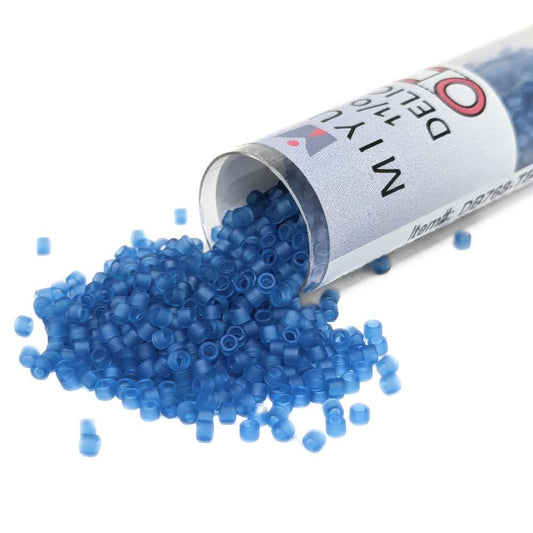 DB0768 Tubo Miyuki Delica 11/0 Matte Transparent Aquamarine 7,2gr.  - Miyukilandia