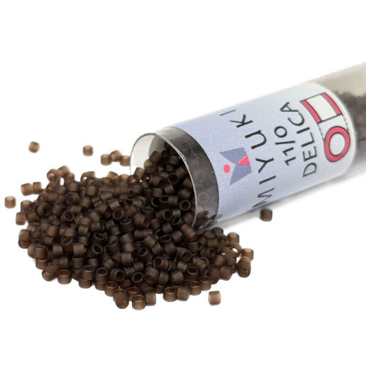 DB0769 Tubo Miyuki Delica 11/0 Matte Transparent Root Beer 7,2gr  - Miyukilandia