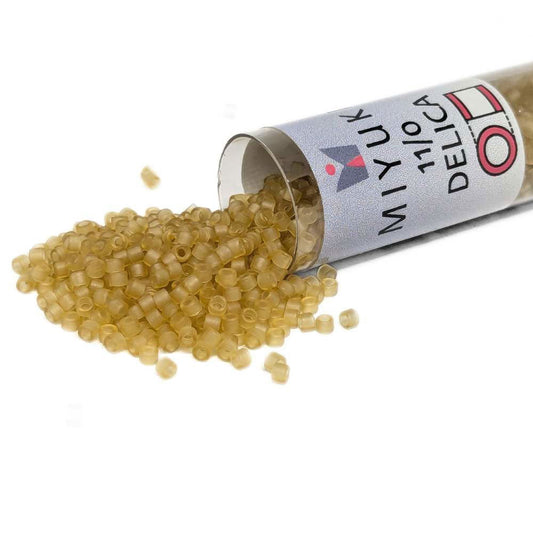 DB0771 Tubo Miyuki Delica 11/0 Matte Transparent Pale Yellow 7,2gr  - Miyukilandia