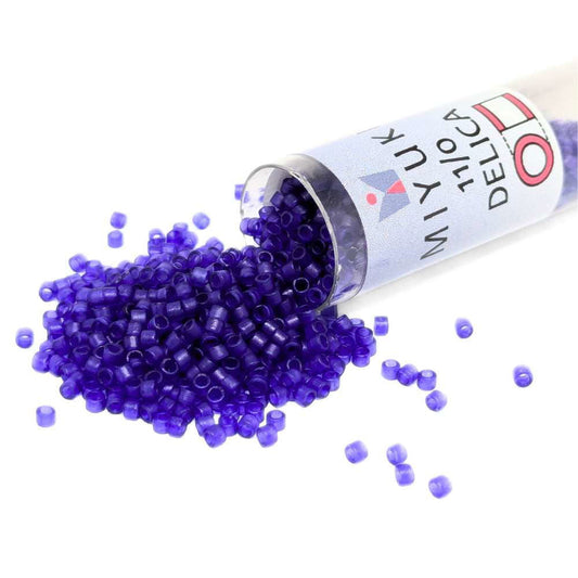 DB0785 Tubo Miyuki Delica 11/0 Dyed Matte Transparent Violet 7,2gr.  - Miyukilandia