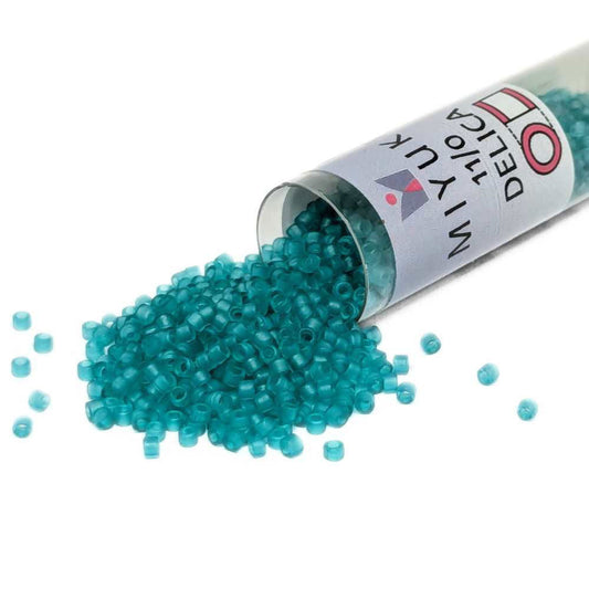 DB0786 Tubo Miyuki Delica 11/0 Matte Transparent Turquoise 7,2gr  - Miyukilandia