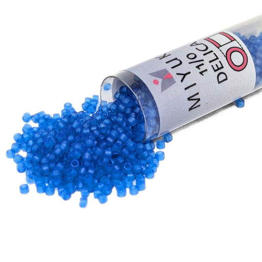 DB0787 Tubo Miyuki Delica 11/0 Dyed Matte Transparent Aquamarine 7,2gr  - Miyukilandia