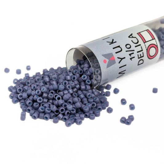 DB0799 Tubo Miyuki Delica 11/0 Dyed Matte Opaque Lavender 7,2gr  - Miyukilandia
